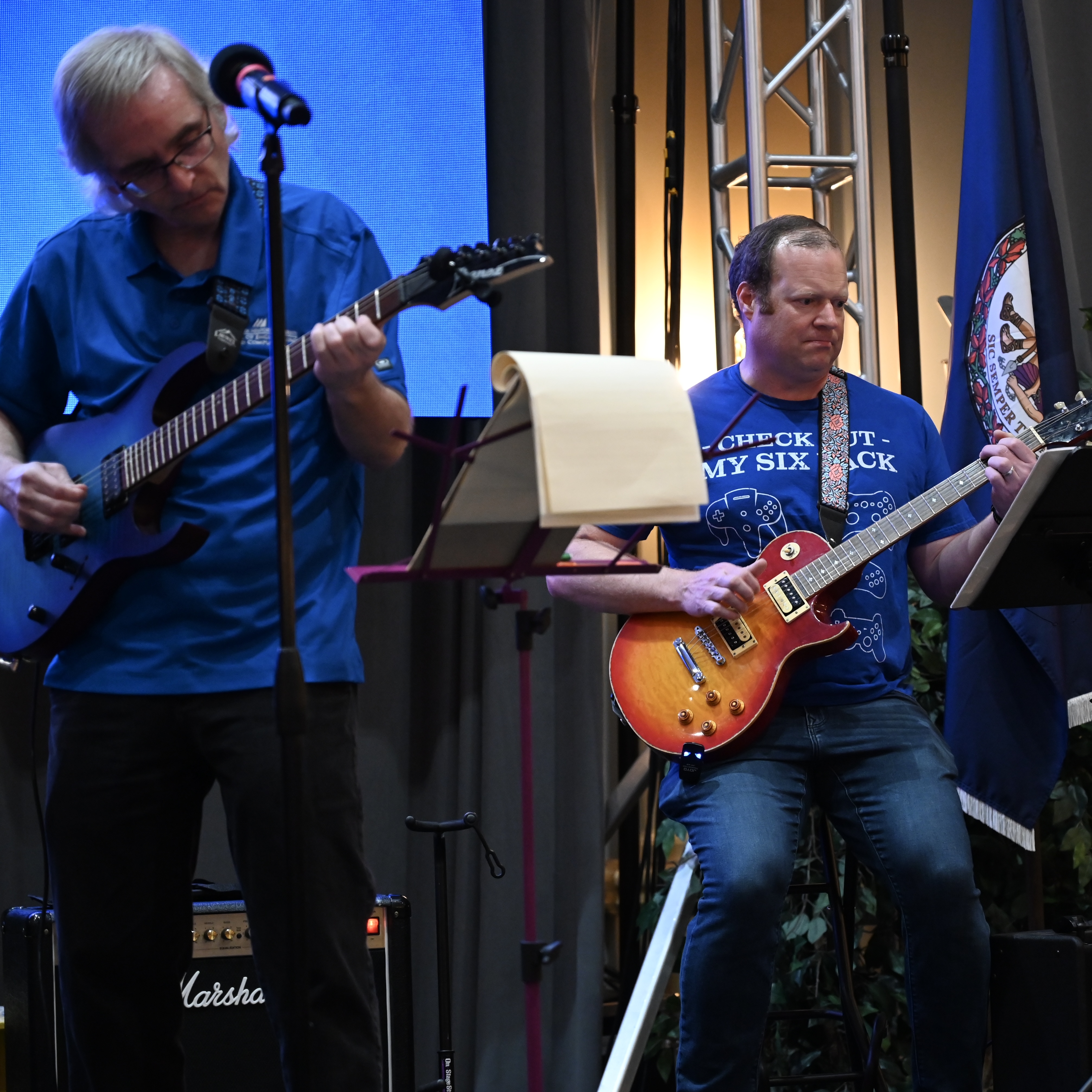 Engineering capstone project display board with technical diagrams